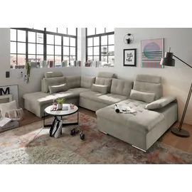 ed exciting design ED Lifestyle Medan U Sofa 3-teilig Holzwerkstoff/Nosag - Braun