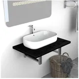 vidaXL Badmöbel Schwarz 60×40×16,3 cm