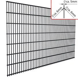 fa-bausysteme Doppelstabmatte 6/5/6 mm Moosgrün 250 cm x 123 cm