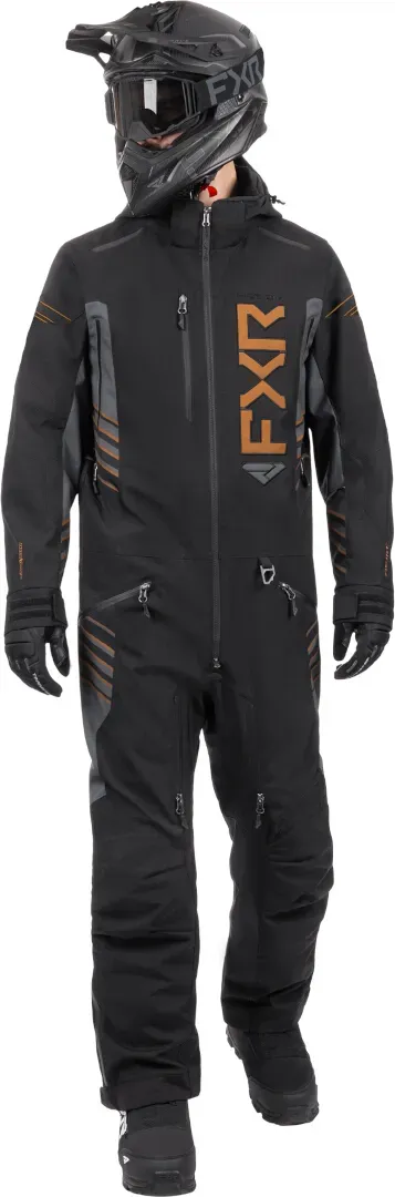 FXR Helium Lite 2025 1-Teiler Snowmobil Kombi, schwarz-braun-gold, Größe L für Männer