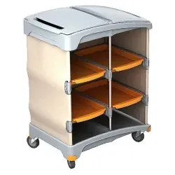 Cleankeeper Hotelwagen III - 10 2 Klappdeckel mit Fachteilern