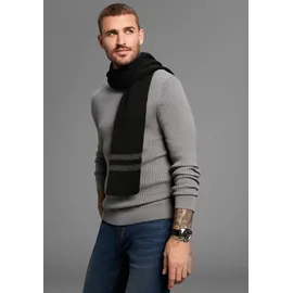 MAN'S WORLD Schal MAN'S WORLD, Damen, schwarz, grau, Grobstrick, Obermaterial: 100% Polyacryl, colorblocking, gestreift, unifarben mit Farbeinsatz, Modetücher Schal, mit modischen Konstrast-Streifen - NEW, Topseller