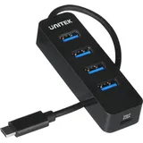 UNITEK Hub Usb-C 4Xusb-A (3.1 Gen 1) Typ-C 5000 Mbps Schwarz