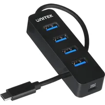 UNITEK Hub Usb-C 4Xusb-A (3.1 Gen 1) Typ-C 5000 Mbps Schwarz
