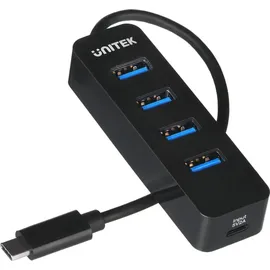 UNITEK Hub Usb-C 4Xusb-A (3.1 Gen 1) Typ-C 5000 Mbps Schwarz