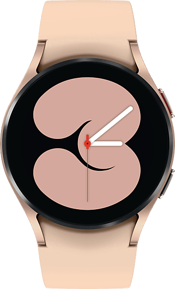SAMSUNG Galaxy Watch4, BT, 40 mm Smartwatch Aluminium Fluorkautschuk, S/M (130 - 190 mm), Pink Gold