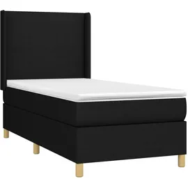 vidaXL Boxspringbett mit Matratze & LED Schwarz 100x200 cm Stoff