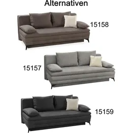 luma-home schönes für dein zuhause Dauer-Schlafsofa 202 cm, Couch mit Topper Bettkasten Wellenunterfederung in Braun / 15158