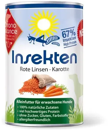 ChronoBalance Alleinfutter Insekten mit Roten Linsen und Karotte Futter 6x400 g