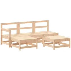 vidaXL 5-tlg. Garten-Lounge-Set mit Kissen Massivholz