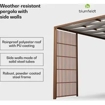 Blumfeldt Shade Cove Vert Pergola 3x3m Sichtschutz, pulverbeschichtet wetterfest