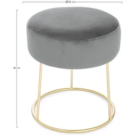 BIZZOTTO Hocker Clarissa Samt 35 x 40 x 35 cm Grau