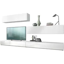 Vladon Wohnwand, Weiß, Holzwerkstoff, 279x147x39 cm, Wohnzimmer, Wohnwände, Wohnwand-Sets