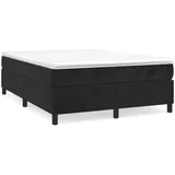 vidaXL Boxspringbett mit Matratze Schwarz 140x200 cm Samt