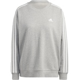adidas Damen Sweatshirt (Long Sleeve) W 3S Ft SWT, Medium Grey Heather/White, IC9905, XL