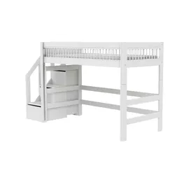 Lifetime Halbhochbett Breeze 257 x 128 x 102 cm Kiefer massiv weiß