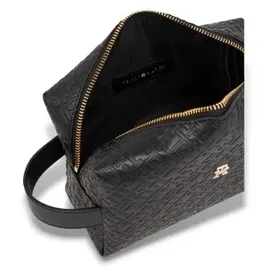 Tommy Hilfiger Damen. AW0AW17951 Kulturtasche Icon Mono schwarz (OSFA), Lässig, Polyurethan