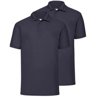 FRUIT OF THE LOOM Doppelpack Fruit of the Loom 65/35 Polo, deep navy, S