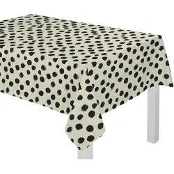 Tischdecke ADAM "Dots", schwarz (natur, schwarz), B:250cm L:145cm, Bio-Baumwolle, Leinen, Tischdecken, nachhaltig aus Bio-Baumwolle,Made in Germany