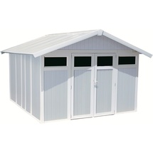 Ondis24 UTILITY Gartenhaus V11 2-türig grau/weiß