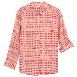 TOM TAILOR Damen Plus Size - Bluse mit Muster, rot, Kariert, Gr. 46