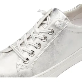 Marco Tozzi Damen Sneaker flach mit Schnürsenkeln Vegan, Silber (Lt.Grey met.c.), 40 EU