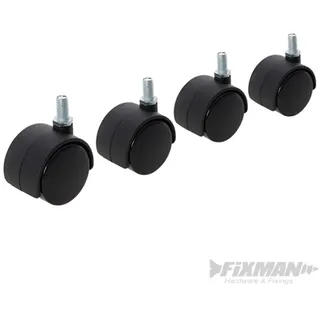 FIXMAN Doppellenkrollen mit Aufnahmegewindestange, 4er-Pckg. 40-mm-Schraube
