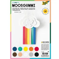 folia Moosgummi Basic sortier mehrfarbig 10 Blatt