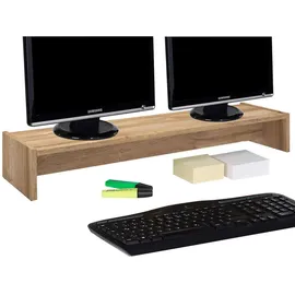 CARO-Möbel Monitorständer Zoom für 2 Monitore 100 x 15 x 27 cm Braun