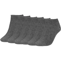 Tommy Hilfiger Damen Sneaker Socken Füßlinge Kurzsocken 343024001 6 Paar, Farbe:Grau, Menge:6 Paar (3x 2er Pack), Größe:35-38, Artikel:-758 middle grey melange - 35-38