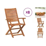 vidaXL Gartenstühle 8 Stk. Klappbar 57x66x95 cm Massivholz Akazie