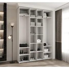 abiks möbel Drehtürenschrank COMO 170 x 245,5 x 40 cm Schwarz/Weiß