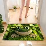 Badezimmerteppich Grüner Frosch Badematte rutschfest Flauschig,Badteppich Waschbar,Teppich Badezimmer, Weiche Mikrofaser Bad Teppich,Bathroom Mat