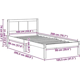 vidaXL 100 x 200 cm Weiß
