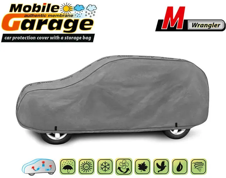 Hochwertige Kegel-Abdeckung für Jeep Wrangler, Mobile Garage-Serie, Größe M 385 - 425 cm x 150 - 160 cm