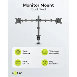goobay Doppel-Monitorhalterung Flex schwarz