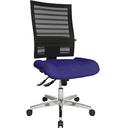 Topstar Operator-Drehstuhl mit Netz-Rückenlehne schwarz, Bezug blau