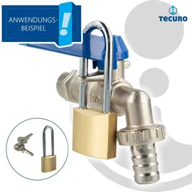 tecuro Vorhängeschloss 80/30 hoher Bügel, Messing, mit 2 Schlüsseln