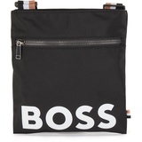 Boss Herren Catch S zip env Umhängetasche aus recyceltem Nylon mit Logo-Print Schwarz Stck