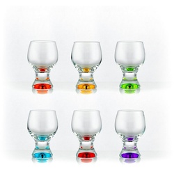 Crystalex Weißweinglas Gina Sprayed Weißweingläser 230 ml 6er Set, Kristallglas, mehrfarbig, Kristallglas weiß
