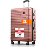 Travely Polycarbonat Koffer Groß 77 cm / 100 l rosa/roségold