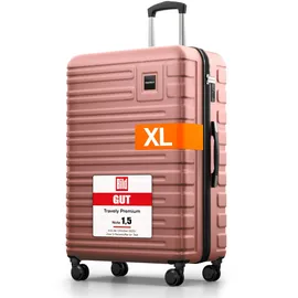 Travely Polycarbonat Koffer Groß 77 cm / 100 l rosa/roségold