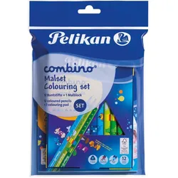 Pelikan Ausmal-Set Combino 12 Buntstifte + Malblock