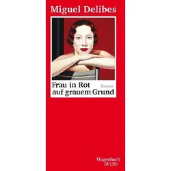 Frau in Rot auf grauem Grund