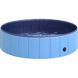 PawHut Hundepool Schwimmbecken Ø120 x H30 cm Blau