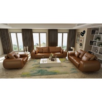 JVmoebel Sofa Ledersofa Couch Wohnlandschaft Garnitur Modern Sofa neu 3+2 Sitzer, Made in Europe braun