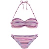 Bügel-Bandeau-Bikini Damen lachs-bedruckt, Bikini-Sets, Ocean Blue mit Häkelkanten, Gr. 36, Cup E,