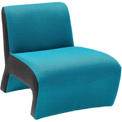 Designsessel Batty Mesh Türkis/Schwarz, Lederlook