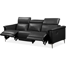 OTTO home Couch Kunstleder 3-Sitzer Schwarz