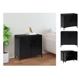 vidaXL Sideboard Schwarz 75x35x70 cm Massivholz Kiefer